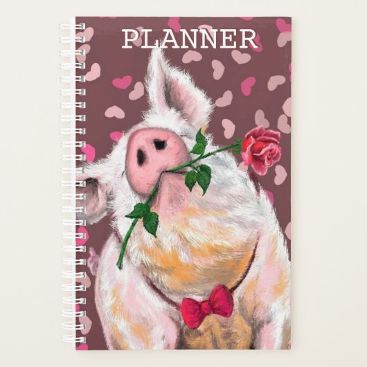 Grappige meneer varken planner romantisch cadeau (Voorkant)
