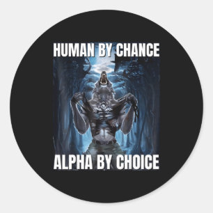 Grappige mens per ongeluk meme wolf ronde sticker
