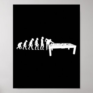 Grappige Menselijke Biljart Evolutie 8 LL Pool Cue Poster
