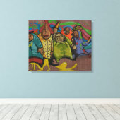 Grappige mensen Graffiti Street art, echte wereld  Canvas Afdruk (Insitu (Houten vloer))