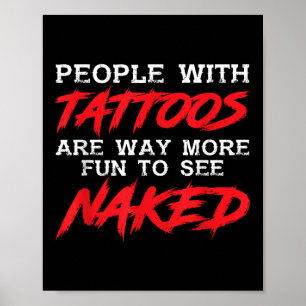Grappige mensen met Tattoos _ getatoeëerde inkt _  Poster
