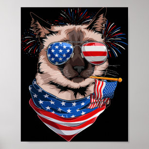 Grappige Meowica Siamese Kat Liefhebber Eigenaar U Poster