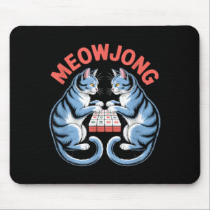 Grappige Meowjong Katten Spelen Mahjong Tegels Hum Muismat