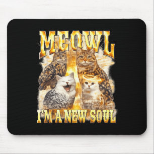 Grappige Meowl Ziel Sletterige Kat Uil Muismat