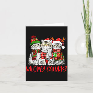 Grappige Meowy Kerstmis Katten Lelijke Trui Katten Kaart
