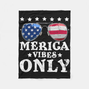 Grappige Merica Sfeer Alleen Amerikaanse Vlag Zonn Fleece Deken