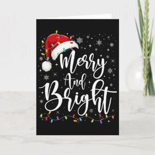 Grappige Merry And Bright Kerstverlichting Xmas Va Kaart