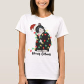 Grappige Merry Catmas Kat T-shirt (Voorkant)