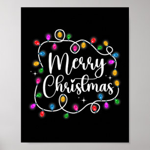 Grappige Merry Christmas Lights Xmas Familie Manne Poster