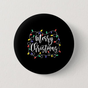 Grappige Merry Christmas Lights Xmas Familie Manne Ronde Button 5,7 Cm