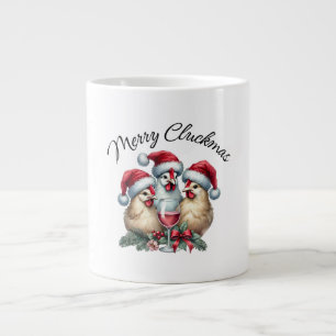 Grappige MERRY CLUCKMAS Kip Extra Grote Beker