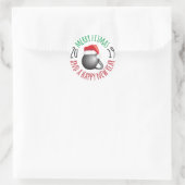 Grappige Merry Fitmas en Happy New Rear 2019 Ronde Sticker (Tas)