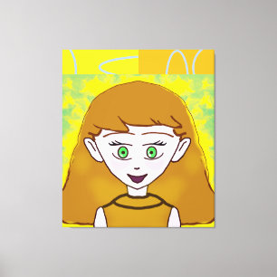 Grappige Merry Retro Geel Sinaasappel Geometrisch Canvas Afdruk