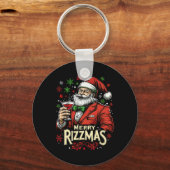 Grappige Merry Rizzmas Kerstman Sleutelhanger (Voorkant)