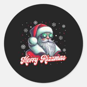 Grappige Merry Rizzmas Rizz Santa Claus Christmas Ronde Sticker