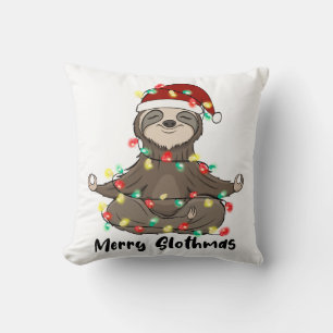 Grappige Merry Slothmas Sloth Kussen
