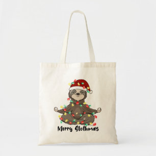 Grappige Merry Slothmas Sloth Tote Bag