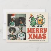 Grappige Merry Xmas Groovy Foto Kerstmis Kaart (Voorkant)
