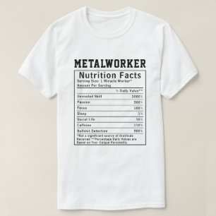 Grappige metaalbewerker voedingsfeiten personeelsl t-shirt