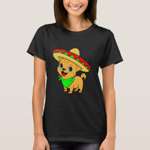 Grappige Mexicaanse hond Chihuahua met Sombrero Ci T-shirt