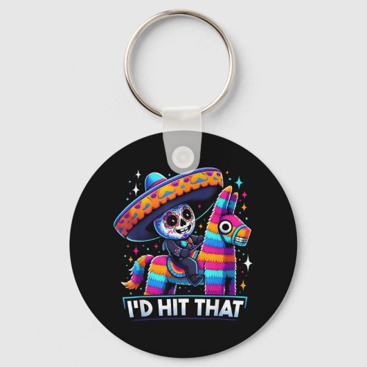 Grappige Mexicaanse partij Pinatas heeft die Cinco Sleutelhanger (Voorkant)