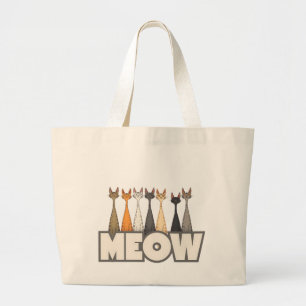 Grappige Miauwende Kijkende Katten   Grafische Kun Grote Tote Bag