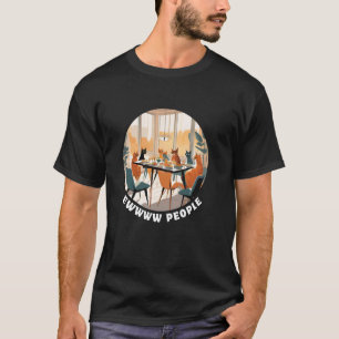 Grappige mid-century modern katten uitdrukkingen, t-shirt