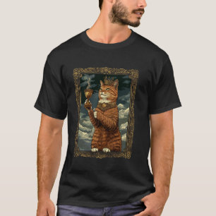 Grappige middeleeuwse kattenliefhebber gouden lijs t-shirt