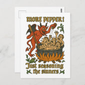 Grappige middeleeuwse Meme Devil Cartoon Halloween Briefkaart (Voorkant / Achterkant)