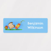 Grappige mieren cartoon picknick gepersonaliseerd labels (Design 2)