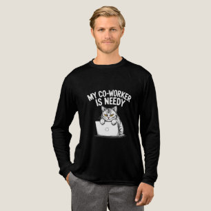 Grappige "Mijn collega is veeleisend" Grumpy Cat W Tri-Blend Shirt