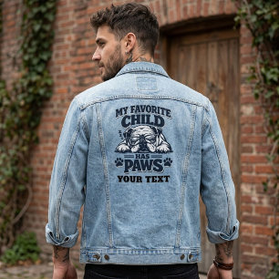 Grappige Mijn Favoriete Kind Heeft Pooten Bulldog Denim Jacket