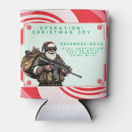 Grappige Militair/Kerstman Blikjeskoeler (Voorkant)