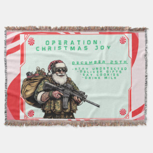 Grappige Militair/Kerstman Deken