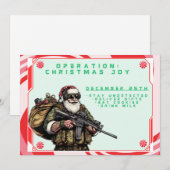 Grappige Militair/Kerstman Feestdagenkaart (Voorkant / Achterkant)