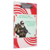 Grappige Militair/Kerstman Klembord (Rechts)