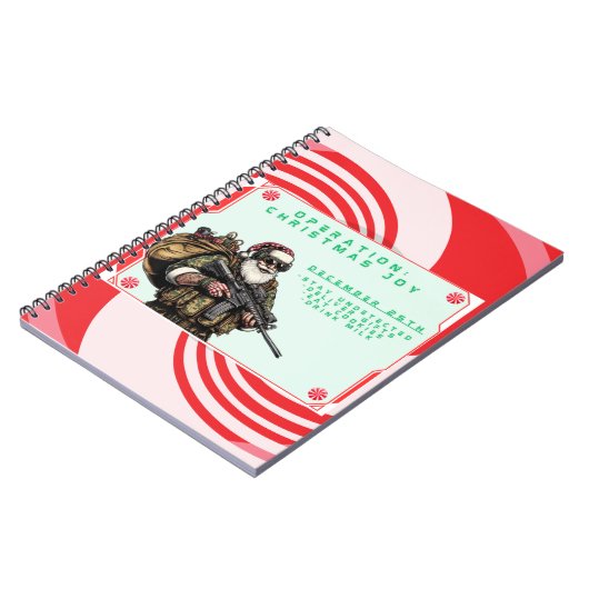Grappige Militair/Kerstman Notitieboek (Linkerzijde)