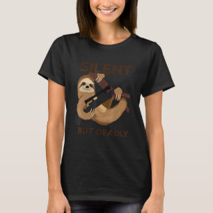Grappige Militair Luiaard Schutter Stil Maar Dodel T-shirt