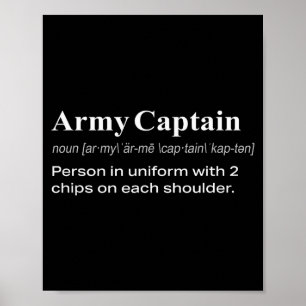 Grappige Militaire Leger Kapitein Definitie Cadeau Poster