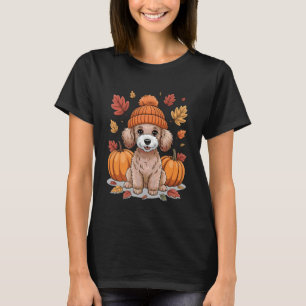 Grappige Miniatuur Poodle Herfst Sjaal Herfstblade T-shirt