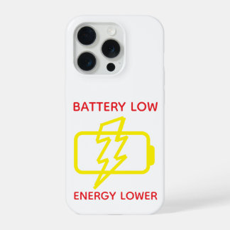 Grappige Minimaal Laag Batterij Waarschuwings Tele iPhone 15 Pro Hoesje