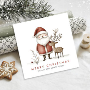 Grappige Minimal Santa Claus Christmas Corporate Feestdagenkaart