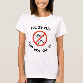 Grappige minimalistische aliens deden het niet t-shirt