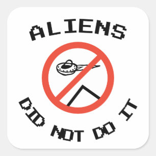 Grappige minimalistische aliens deden het niet vierkante sticker