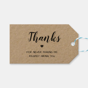 Grappige minimalistische harten medewerker waarder cadeaulabel