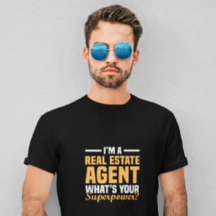 Grappige Minimalistische Makelaar Superkracht T-shirt