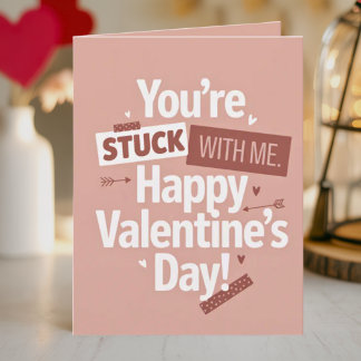 Grappige Minimalistische Retro Pop Valentijnsdag  Kaart