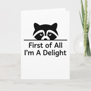Grappige Minimalistische Wasbeer Allereerst Ben Ik Kaart