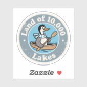 Grappige Minnesota Loon Bird Kano Retro Sticker (Vel)