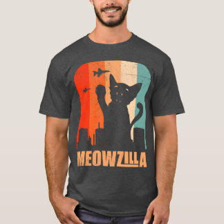 Grappige Miowzilla Mopshond Kattekat Verwoest Een T-shirt
